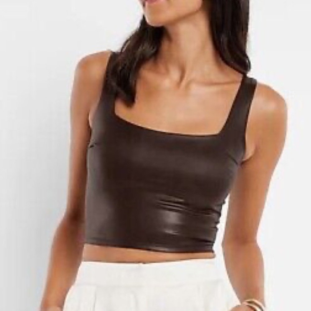 Express Body Contour Imitation Leather Top